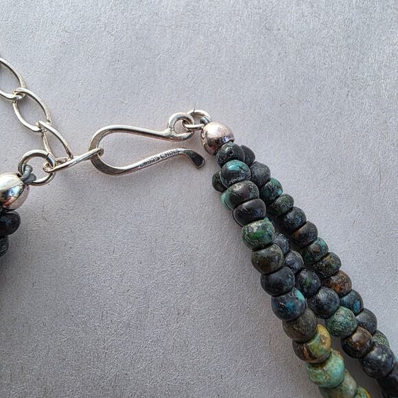 Jay King Multi Strand Necklace 18" African Turquoise New Blue Tan Western - Picture 10 of 11